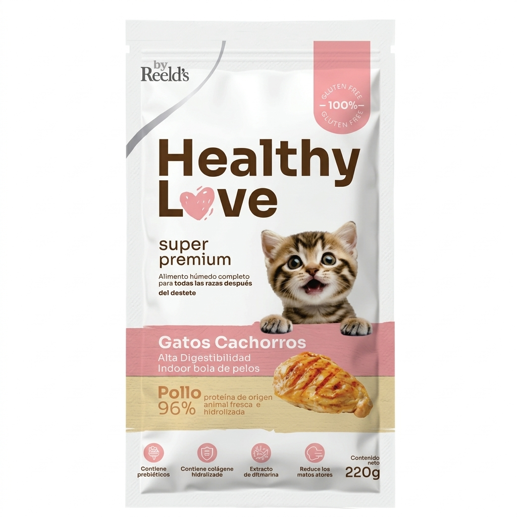 Healthy Love Gatos Cachorros Pollo 220g